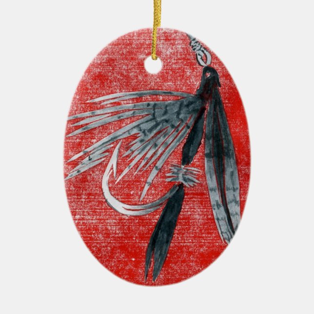 Ornement de Noël de la truite noire Gnat Classic (Devant)