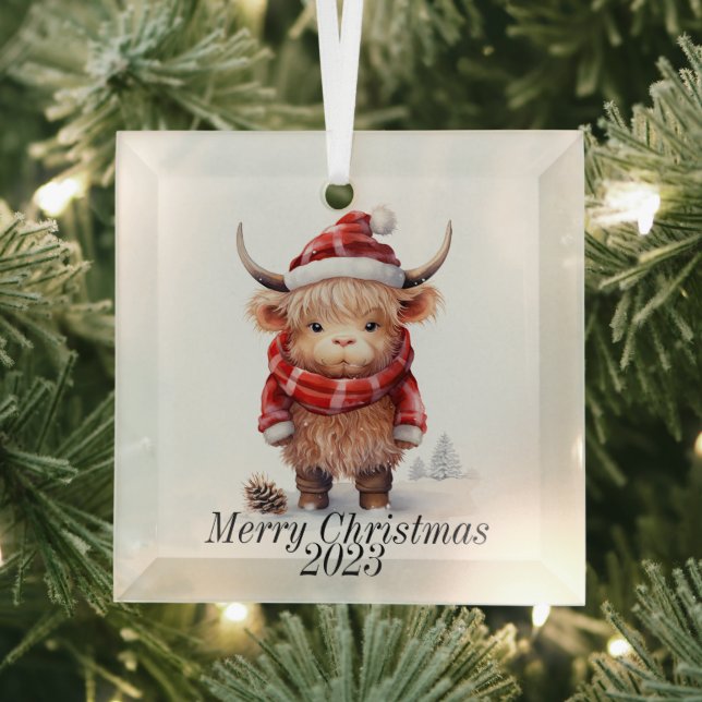 Ornement de Noël de la vache Highland (Insitu)