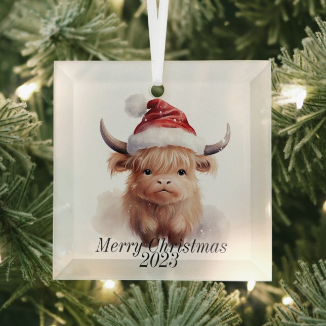 Ornement de Noël de la vache Highland (Insitu)