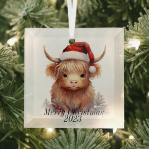 Ornement de Noël de la vache Highland