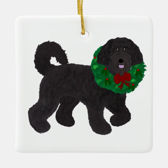 Ornement de Noël de Labradoodle (Devant)