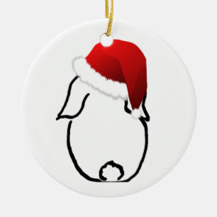 Ornement de Noël de lapin de Père Noël