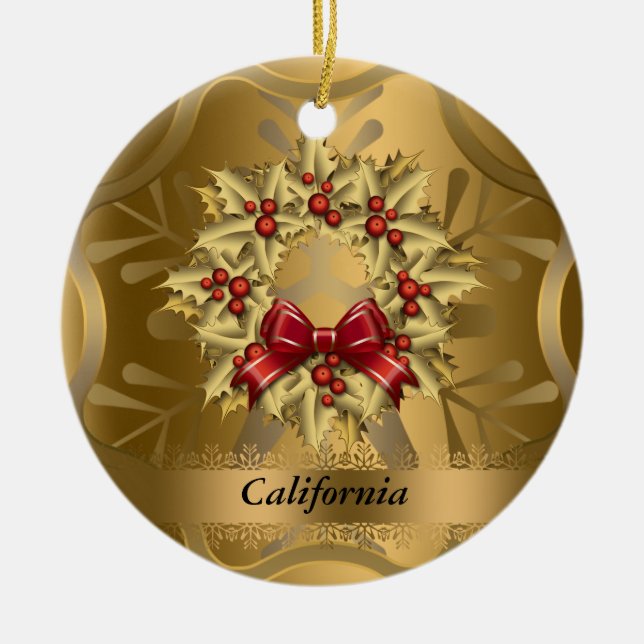 Ornement de Noël de l'État de Californie (Devant)