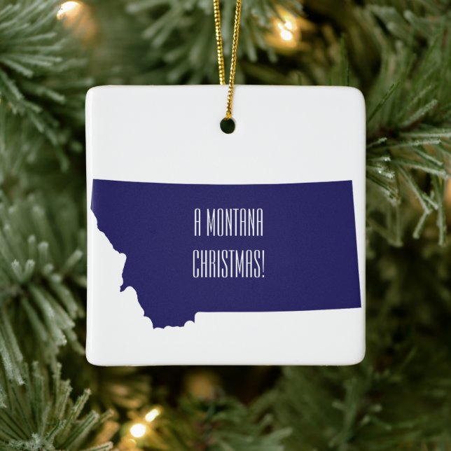 Ornement de Noël de l'état du Montana personnalisé (Arbre)