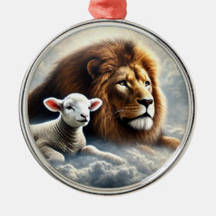 Ornement de Noël de Lion et d'Agneau