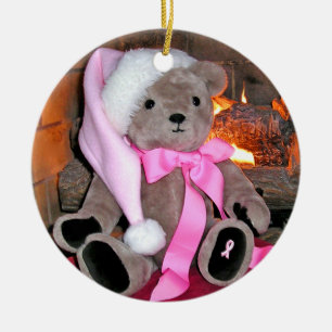 Ornement de Noël de l'ours en peluche rose