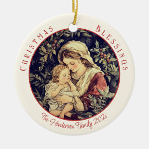Ornement de Noël de Madonna Child Vintage