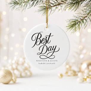 Ornement de Noël de mariage du meilleur jour perso