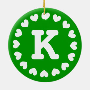 Ornement de Noël de monogramme avec les initiales