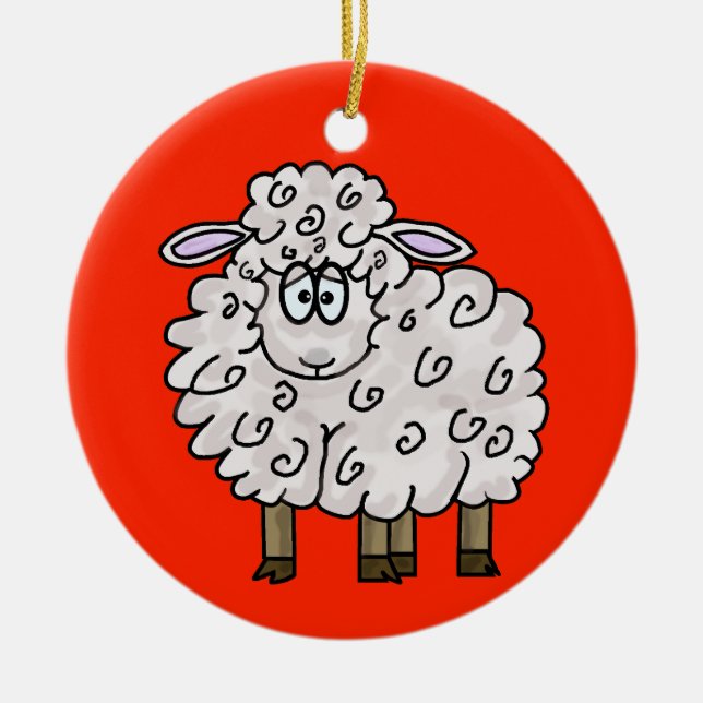Ornement de Noël de moutons de Navidad d'ouatine (Devant)