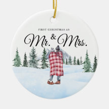 Ornement de Noël de nouveau marié en Montagne Nugg