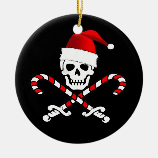 Ornement de Noël de Père Noël de drapeau de pirate (Devant)