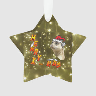 Ornement de Noël de Père Noël Meerkat Merry