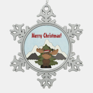 Ornement de Noël de père Noël Moose Mountain Snofl