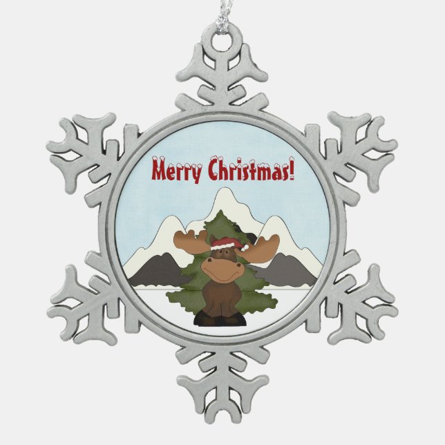 Ornement de Noël de père Noël Moose Mountain Snofl (Devant)