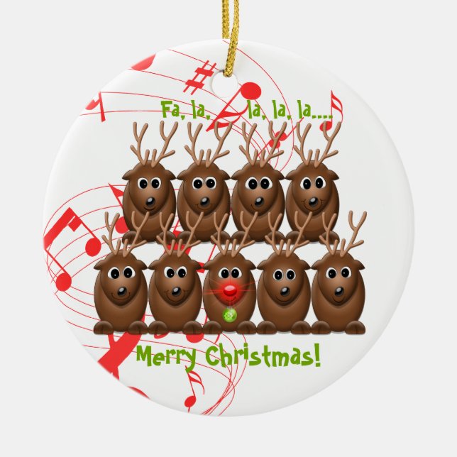 Ornement de Noël de père Noël Reindeer (Devant)
