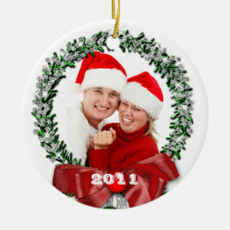 Ornement de Noël de photo de famille de guirlande