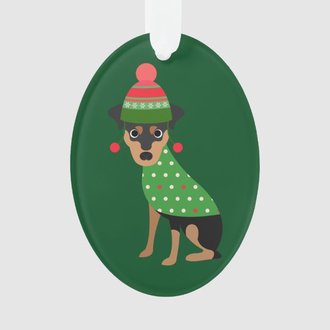 Ornement de Noël de Pinscher miniature (devant)