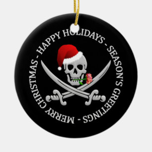 Ornement de Noël de pirate - personnalisable
