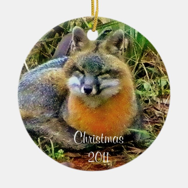 Ornement de Noël de renards de sommeil (Devant)