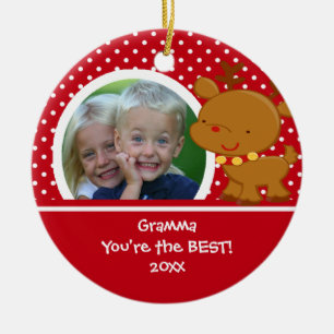 Ornement de Noël de renne de photo de Gramma