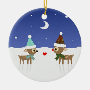 Ornement de Noël de Renne Mignon