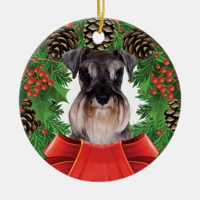 Ornement de Noël de Schnauzer miniature (Devant)