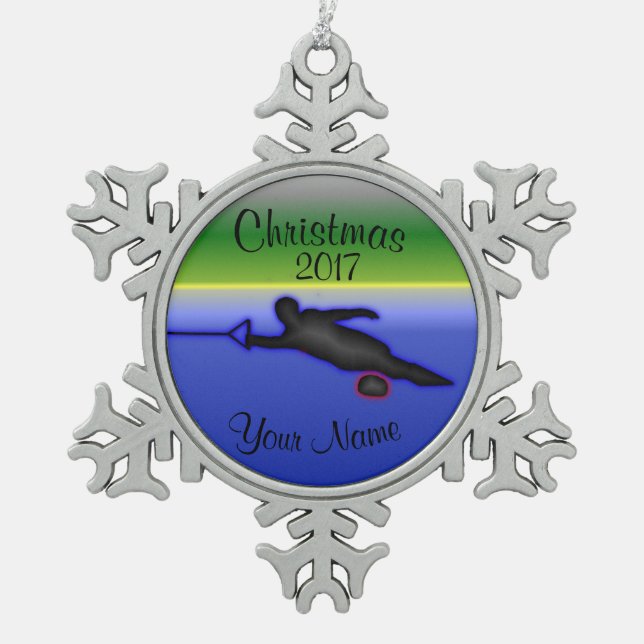 Ornement de Noël de ski d'eau de slalom (Devant)