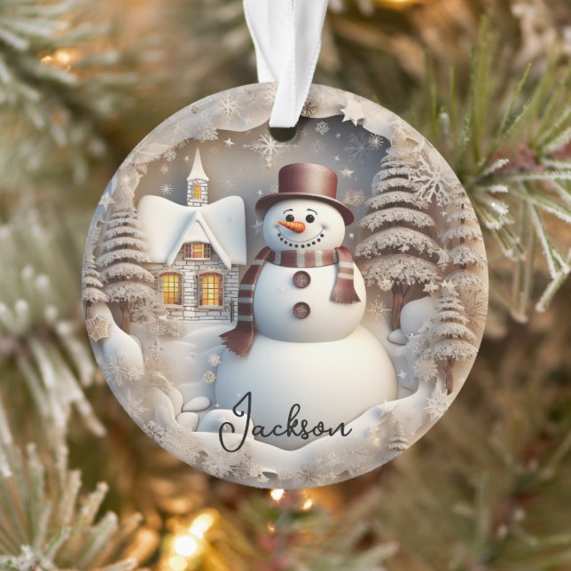 Ornement de Noël de Snowman 3D (Arbre)
