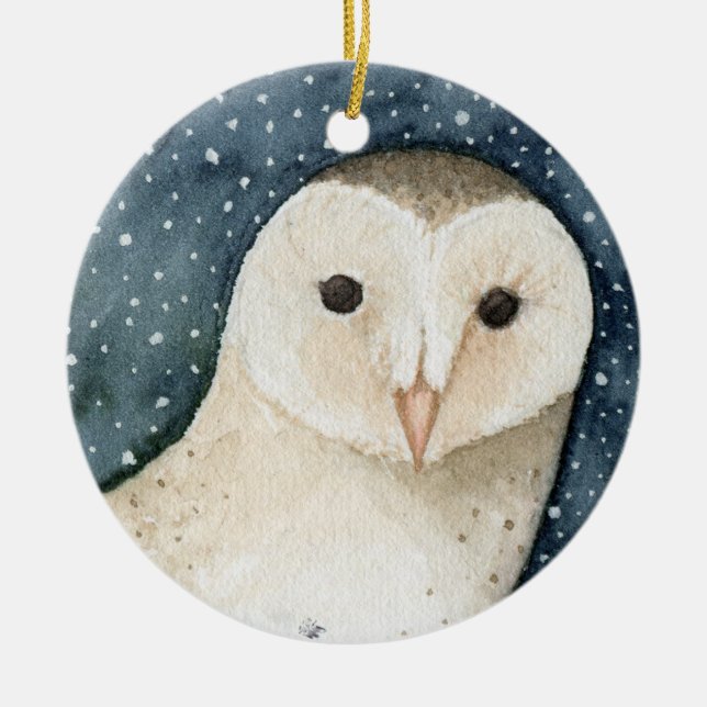 Ornement de Noël de Snowy Owl (Devant)
