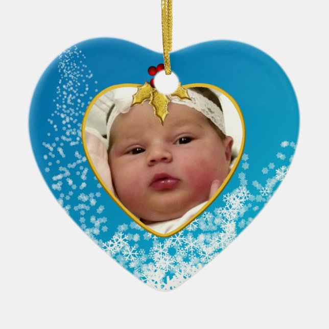 Ornement de Noël de souvenir de la photo du bébé (Devant)