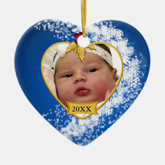 Ornement de Noël de souvenir de la photo du bébé (Devant)