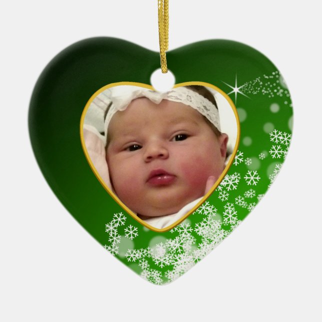 Ornement de Noël de souvenir de la photo du bébé (Devant)