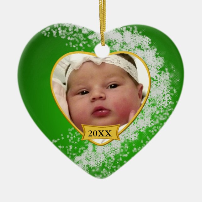 Ornement de Noël de souvenir de la photo du bébé (Devant)