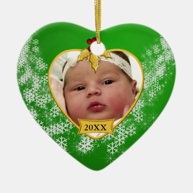 Ornement de Noël de souvenir de la photo du bébé (Devant)
