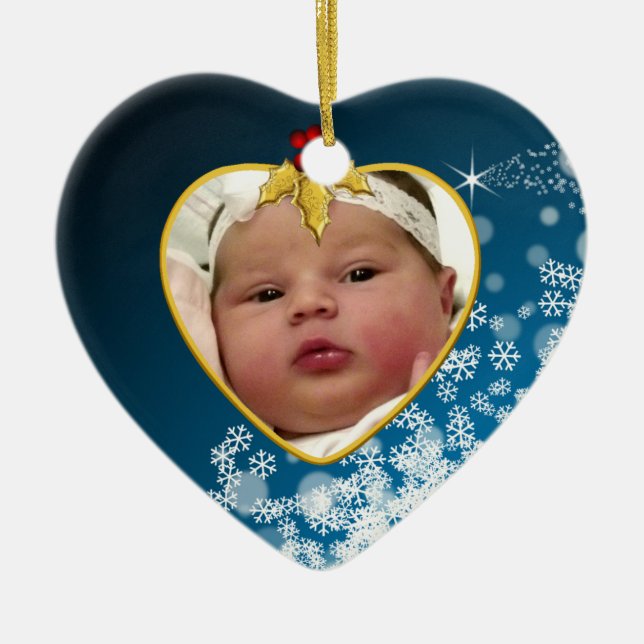Ornement de Noël de souvenir de la photo du bébé (Devant)