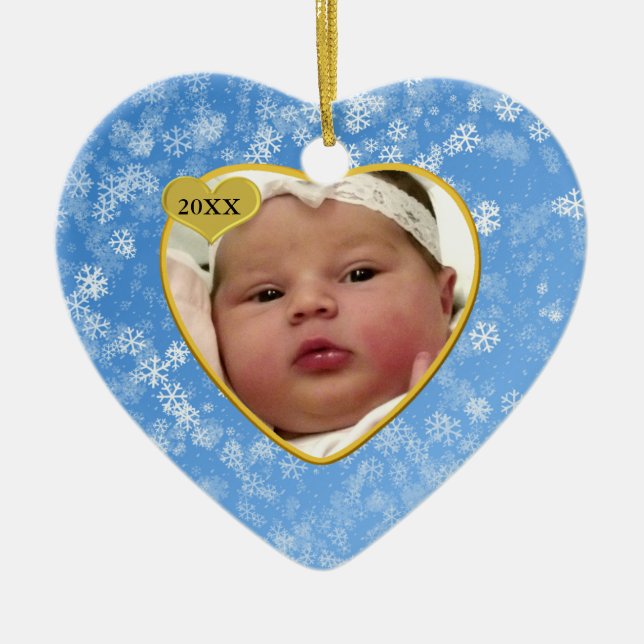 Ornement de Noël de souvenir de la photo du bébé (Devant)