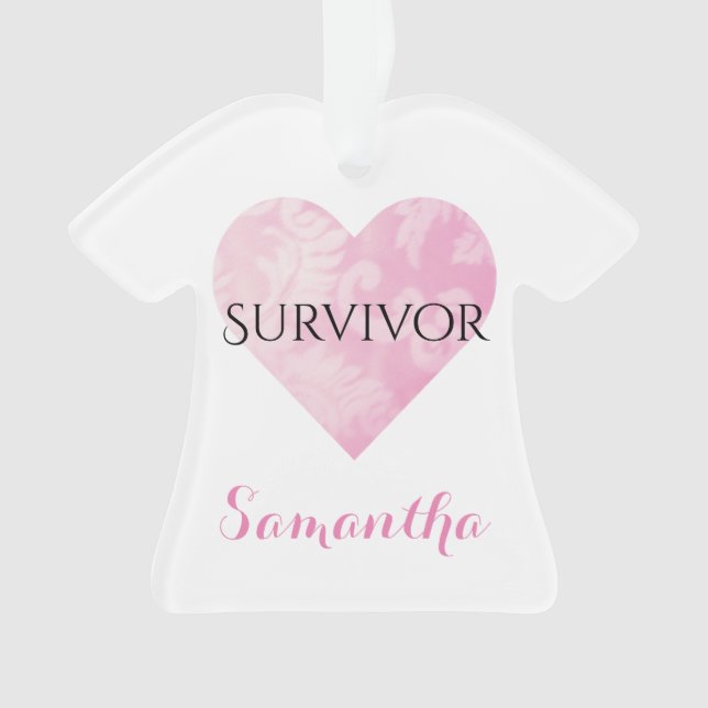 Ornement de Noël de T-shirt de survivant, (devant)