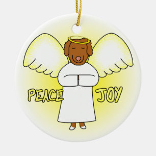 Ornement de Noël de Toller d'ange de joie de paix