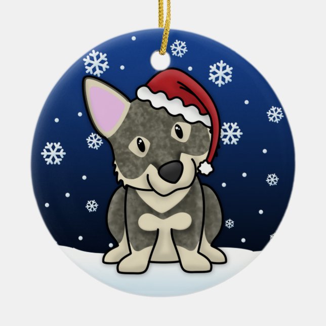 Ornement de Noël de Vallhund de Suédois de bande (Devant)