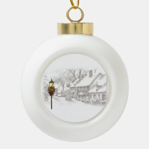 Ornement de Noël de ville vintage