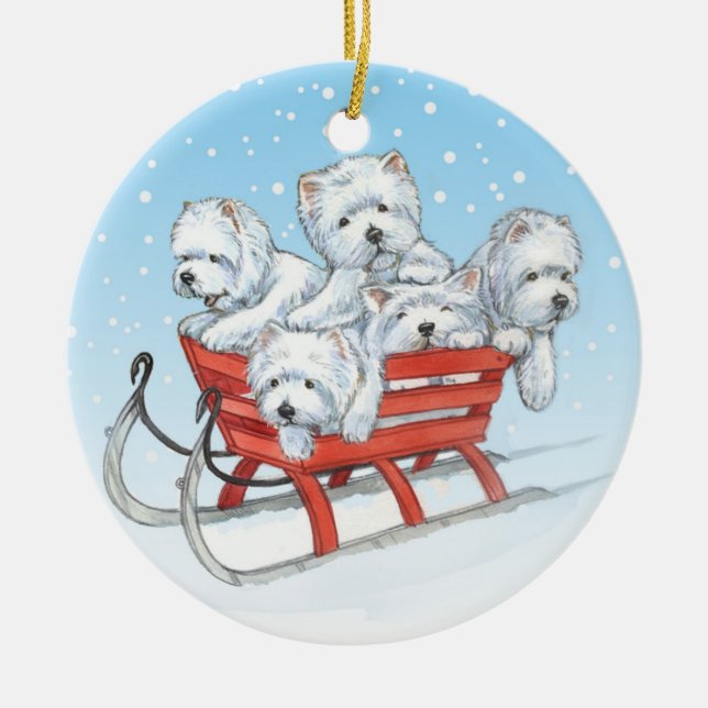 Ornement de Noël de Westie par Borgo (Devant)