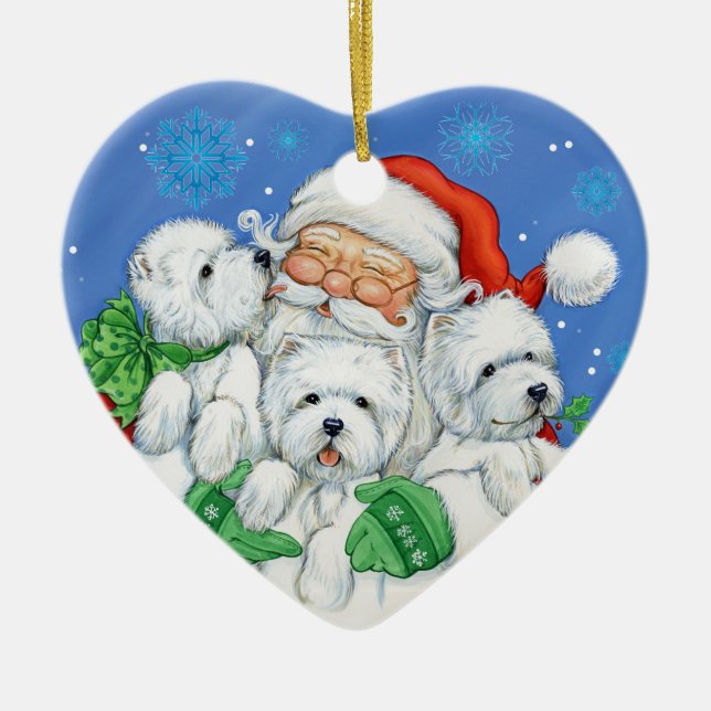 Ornement de Noël de Westie "XOXO" par Borgo (Devant)