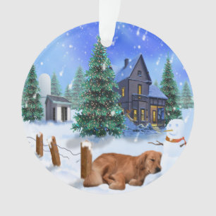 Ornement de Noël de yogi de golden retriever