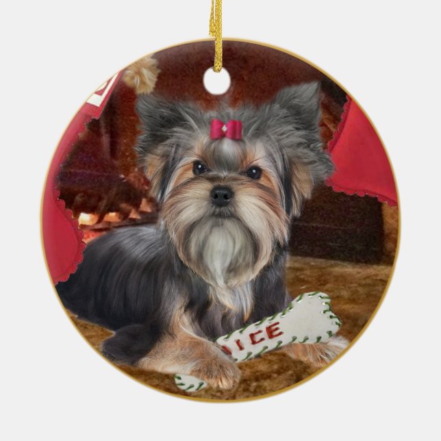 Ornement de Noël de Yorkshire Terrier (Dos)
