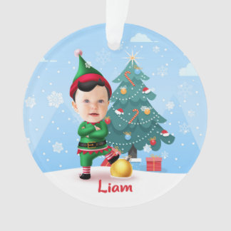 Ornement de Noël des elfes de bébé, photo personna