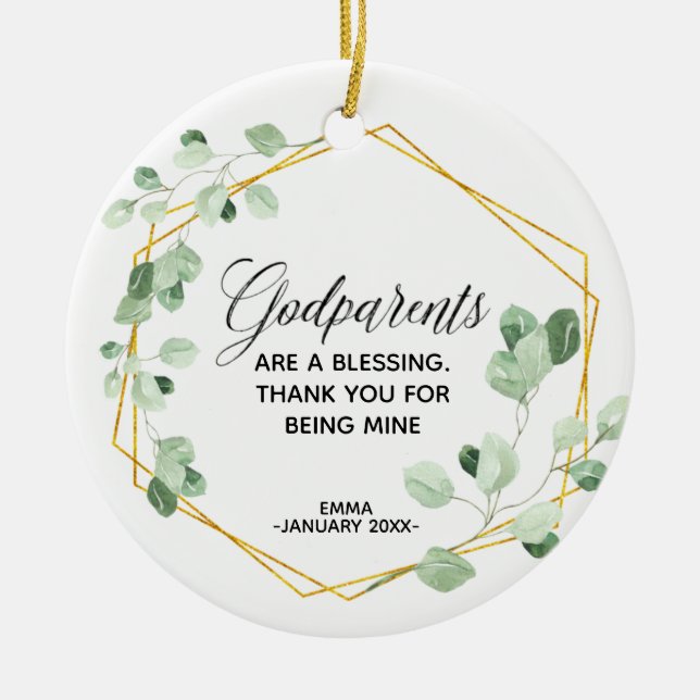 Ornement de Noël des Godparents personnalisés (Devant)