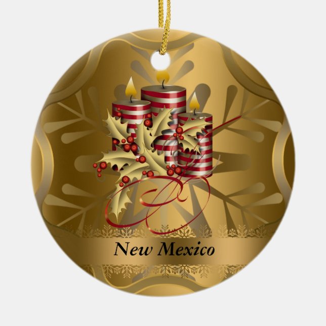 Ornement de Noël d'état du Nouveau Mexique (Devant)