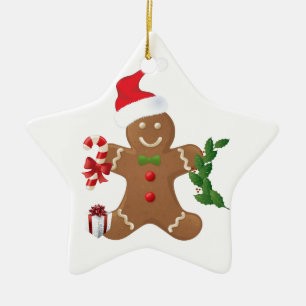 Ornement de Noël d'étoile, bonhomme en pain