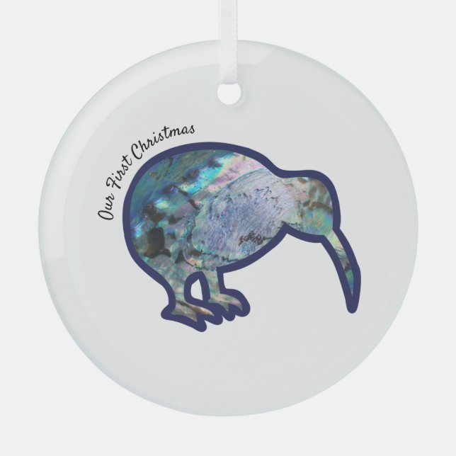 Ornement de Noël d'oiseaux Pāua Kiwi (Recto)